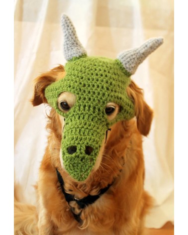 Crochet Dragon Dog Mask