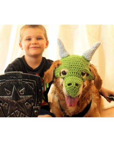 Crochet Dragon Dog Mask
