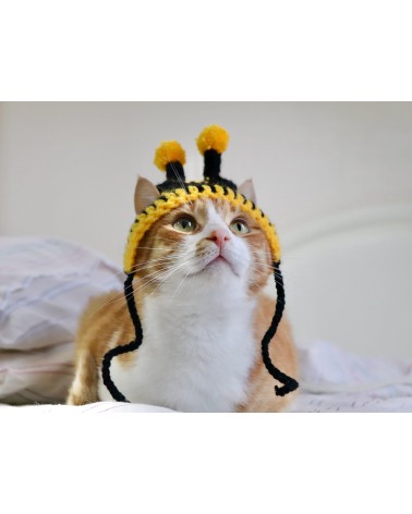 Bumblebee Crochet Cat Hat