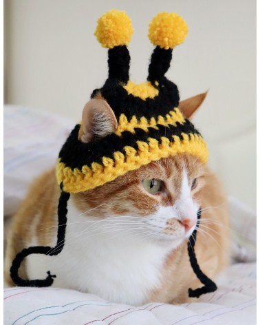 Bumblebee Crochet Cat Hat