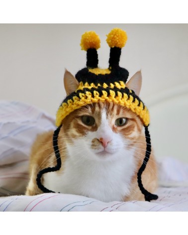Bumblebee Crochet Cat Hat