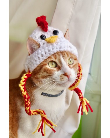 Chicken Crochet Cat Hat